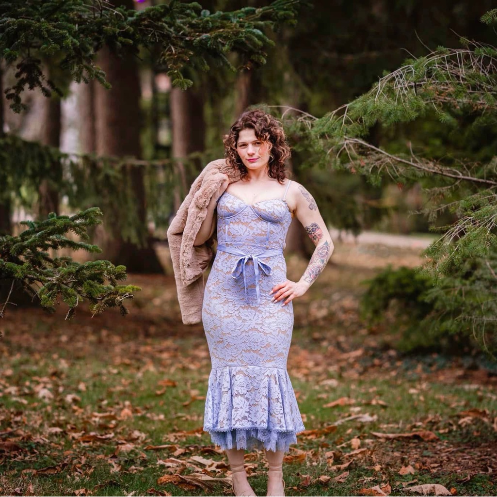 V Chapman Blue Floral Dress